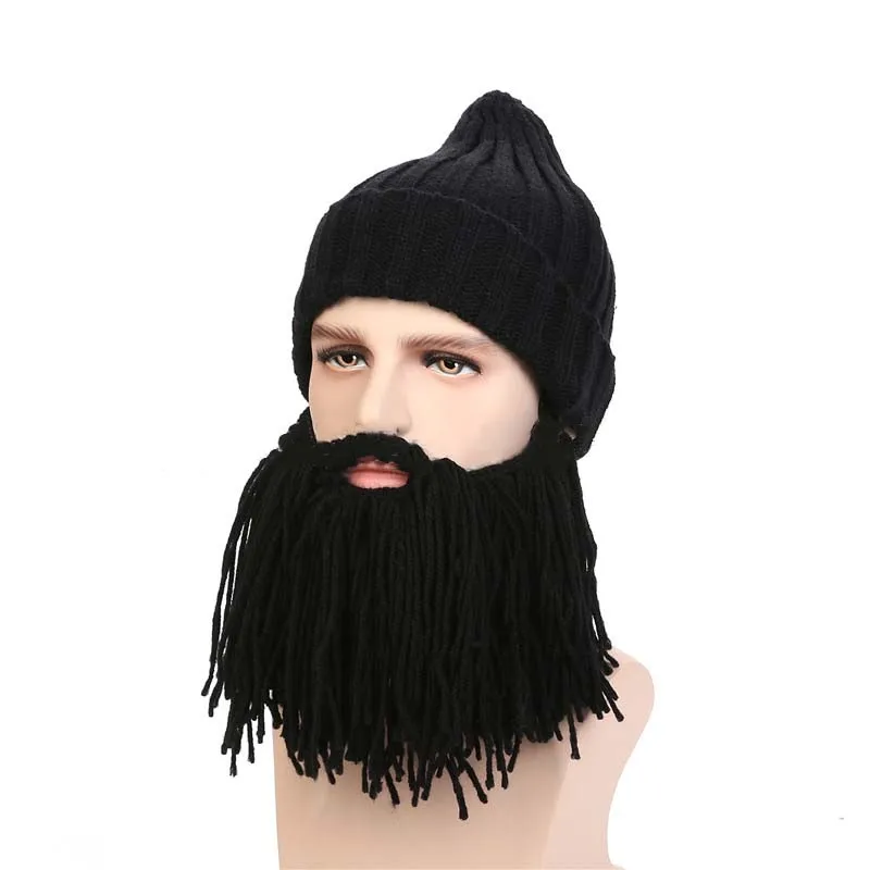 Новинка 2018 вязаные осенне зимние теплые мужские шапки викинговые шапочки с