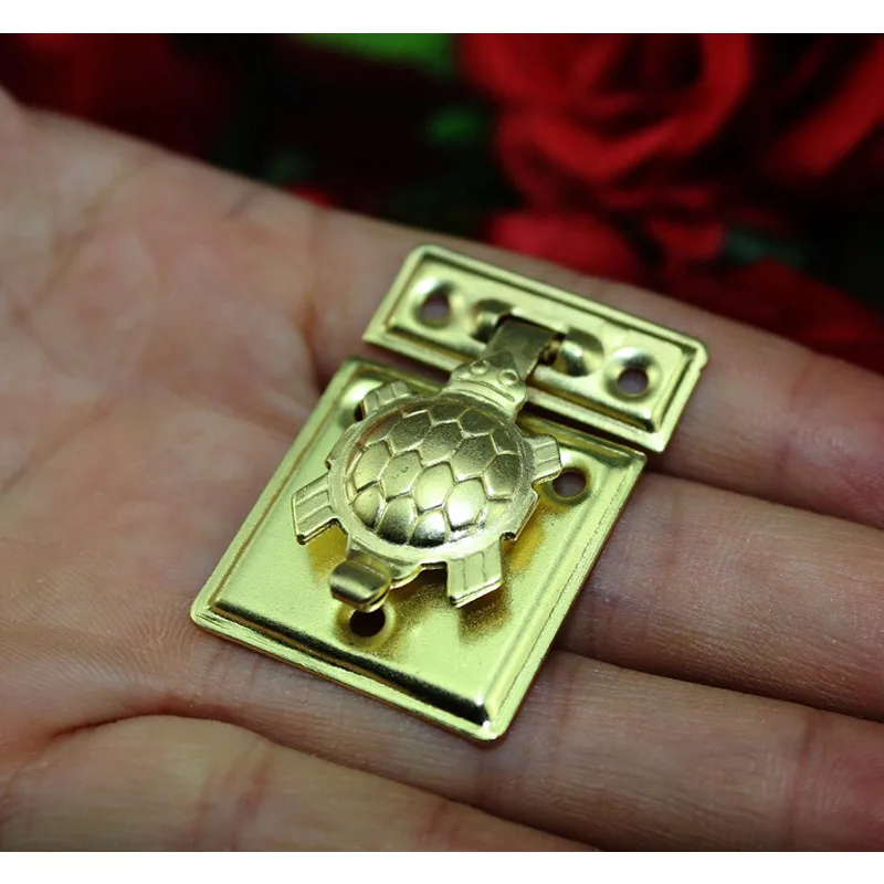 Turtle Lock Wooden Jewellery Box Vase Buckle Metal Hasp Latch Decorative Chinese Furniture Gold Color 8Sets | Обустройство дома