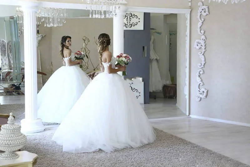 Свадебное платье принцессы Vestido De Noiva свадебное с жемчугом и бисером иллюзия тюль