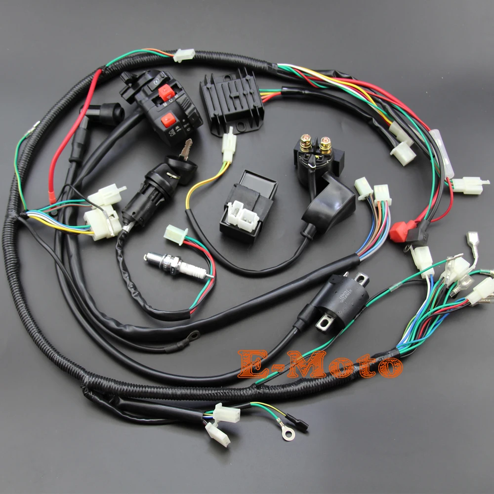 

Full Wiring Harness Loom Ignition Coil CDI D8EA For 150cc 200cc 250cc 300cc Zongshen Lifan ATV Quad Buggy Electric Start Engine