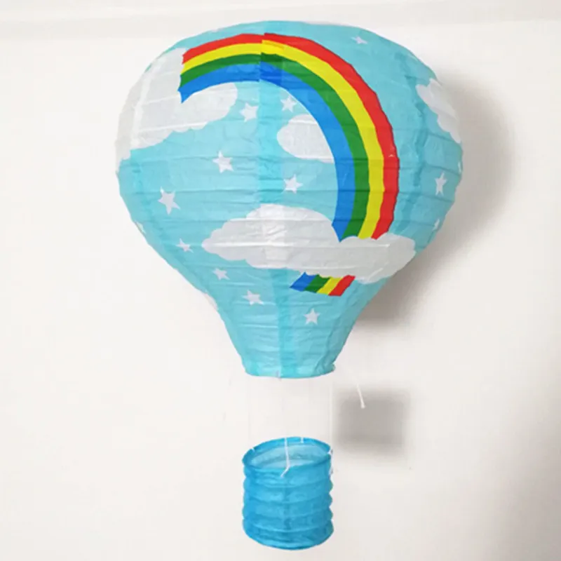 blue rainbow 1" 25 см Свадебный декор для дня рождения воздушный шар бумажный фонарь Рождественский фестиваль Бар Декор ремесло DIY подвесной воздушный шар фонарь - Цвет: blue rainbow