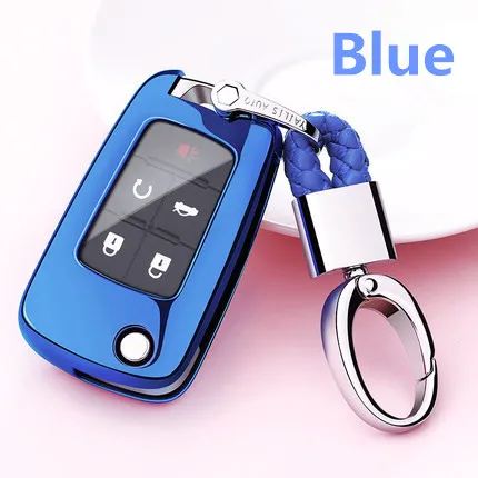 A-blue keychain 1 шт Мягкие TPU ключа автомобиля чехол для Buick Vauxhall, Opel Insignia Astra J Zafira C Chevrolet Camaro круиз Малибу Aveo Trax - Название цвета: A-blue keychain