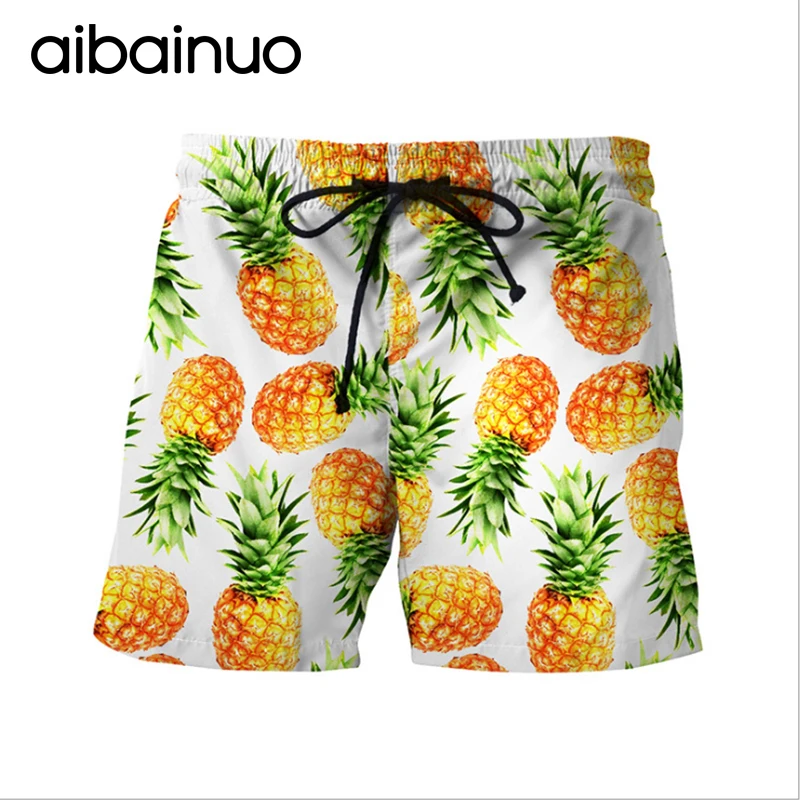 2018 Summer New Style Men's Creative Pineapple Beach Tide Brand Street Leisure Short Pants Loose Drawstring Big Size | Мужская