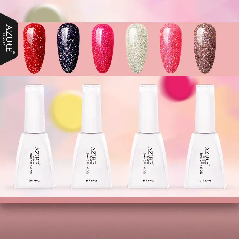 Неоновый Цветной Гель лак Azure Beauty 1 шт. долговечный блестящий гель для ногтей 12 мл