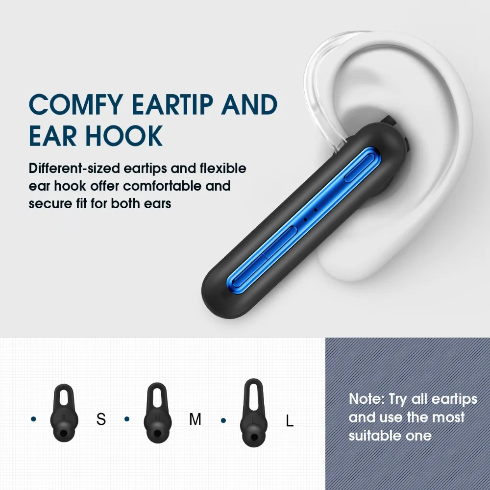 Новейшие Mpow EM10 Бизнес Беспроводная гарнитура Bluetooth наушники с двойной микрофон