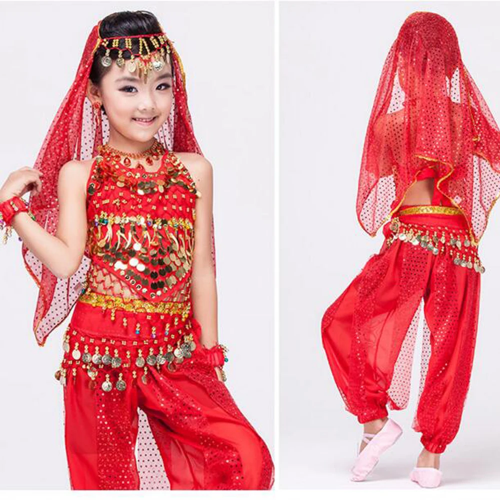 4 шт. хит продаж индийский Детский костюм Болливуда для танца живота индийские