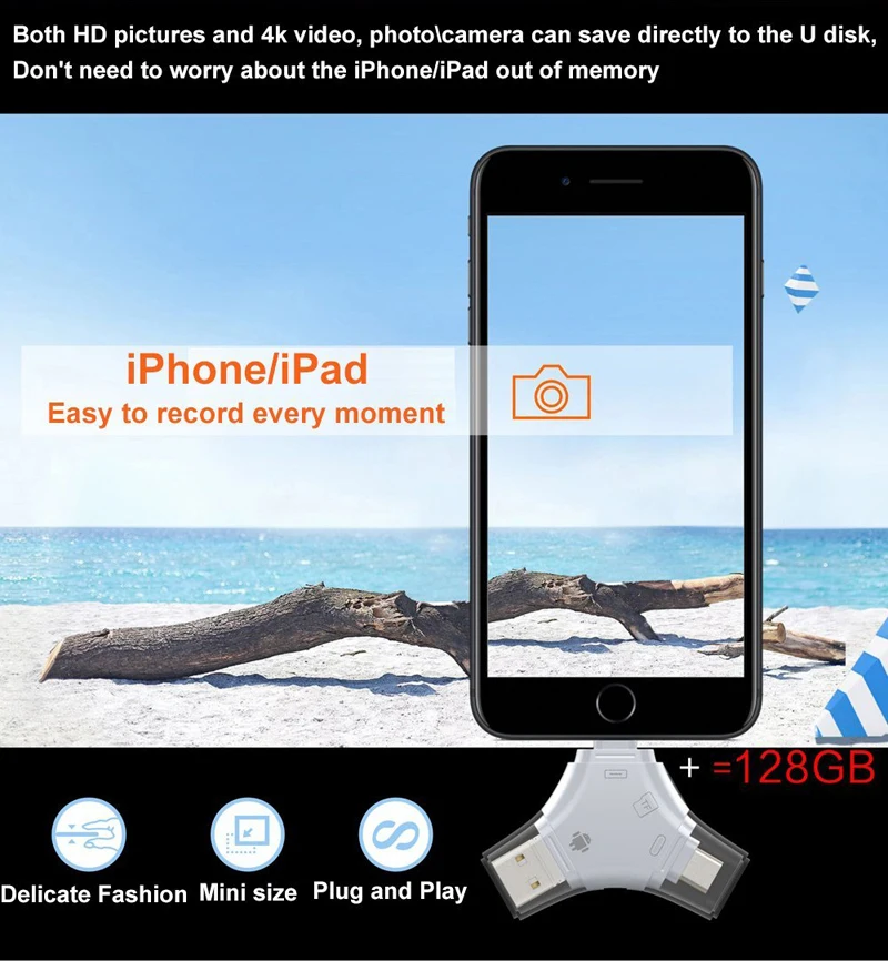 Многофункциональный адаптер OTG 4 в 1 микро Конвертер SD TF кардридер для iPhone iPad Mac