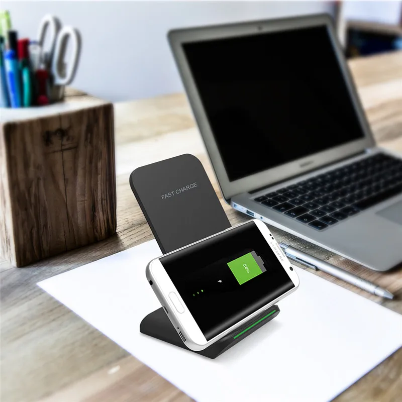 

QI Wireless Charger Fast Wireless Charging Pad Stand Dock for iPhone 8 plus iPhone X Samsung Galaxy Note 8 S8 S7 edge charger
