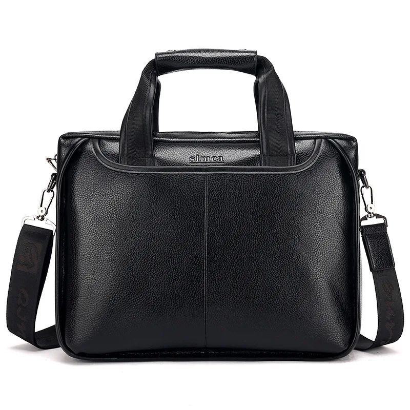 Однотонная мужская большая сумка через плечо портфель для ноутбука повседневные