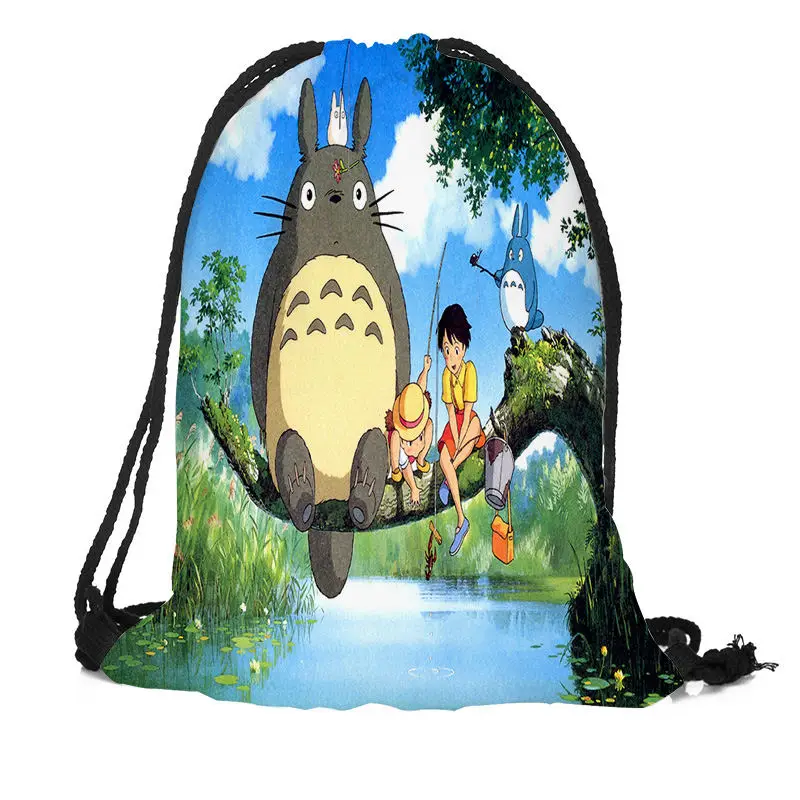 Индивидуальный рюкзак Totoro на шнурке шелковая мягкая сумка большая