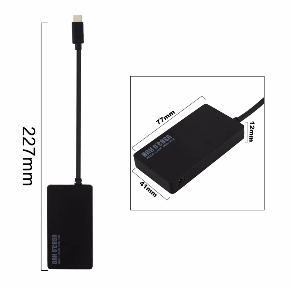 Адаптер питания CHUYI usb 3.1 Type C на 4 порта USB 3 0 HUB с функцией OTG штепсельная вилка