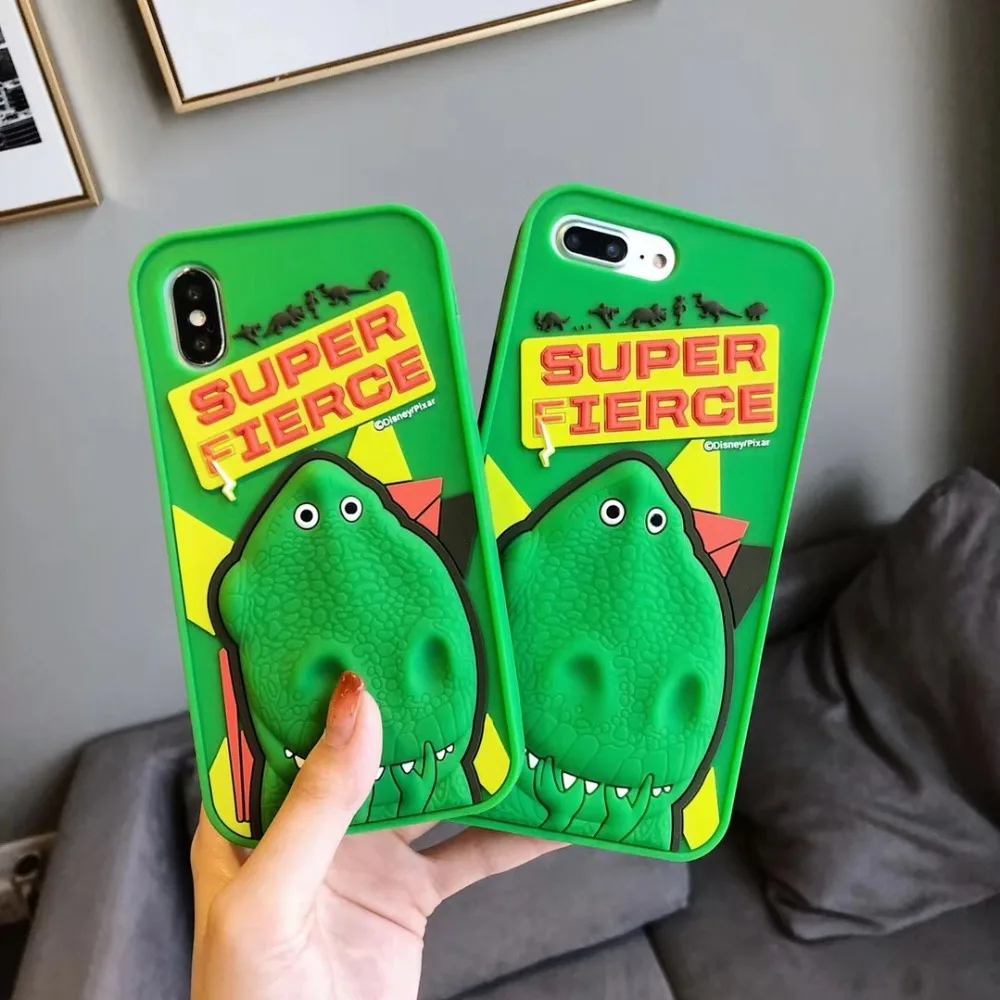 Marchcover 3D супер зеленый дикий динозавр силиконовый чехол Funda для iPone 11 PRO X XS MAX XR 8 7 6 6s