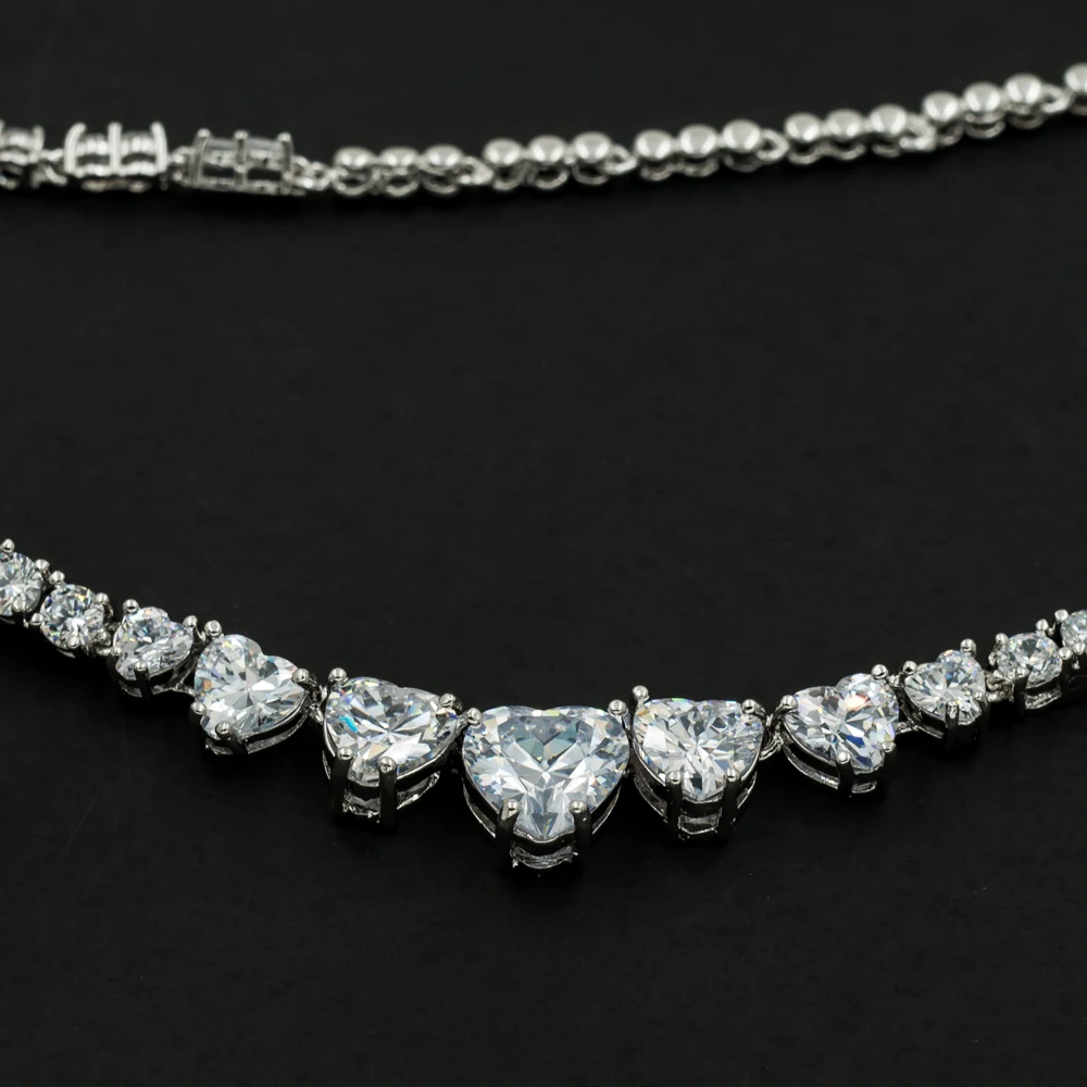 Комплект из колье и серёг с фианитом|bridal wedding jewelry sets|wedding setsnecklace earring set |