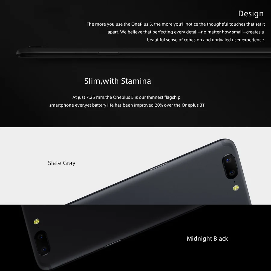 Oneplus 5 смартфон с дюймовым дисплеем восьмиядерным процессором Snapdragon 835 ОЗУ 6 ГБ ПЗУ