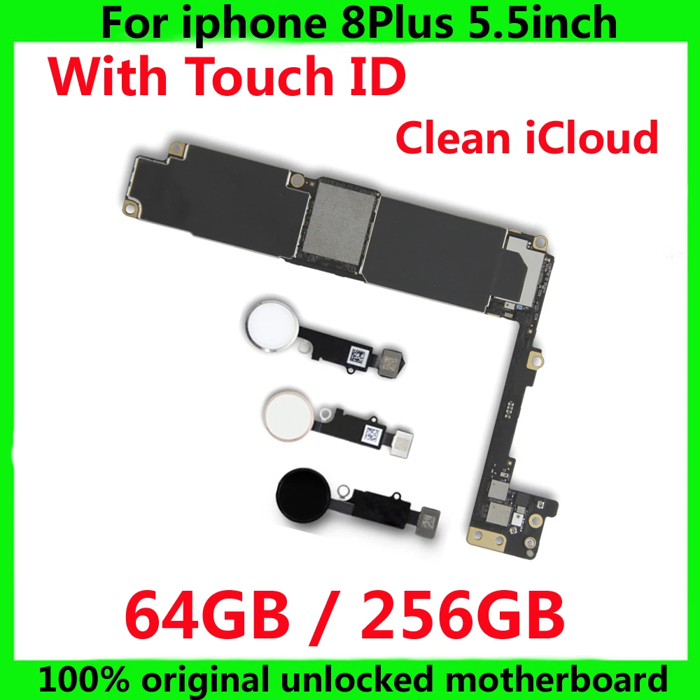 

Оригинальная материнская плата для iphone 8 Plus с/без touch ID 64 Гб 256 ГБ полная разблокированная IOS система для iphone 8 Plus материнская плата
