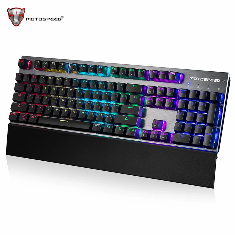 Проводная Механическая клавиатура Motospeed CK108 104 клавиши настоящая RGB светодиодная