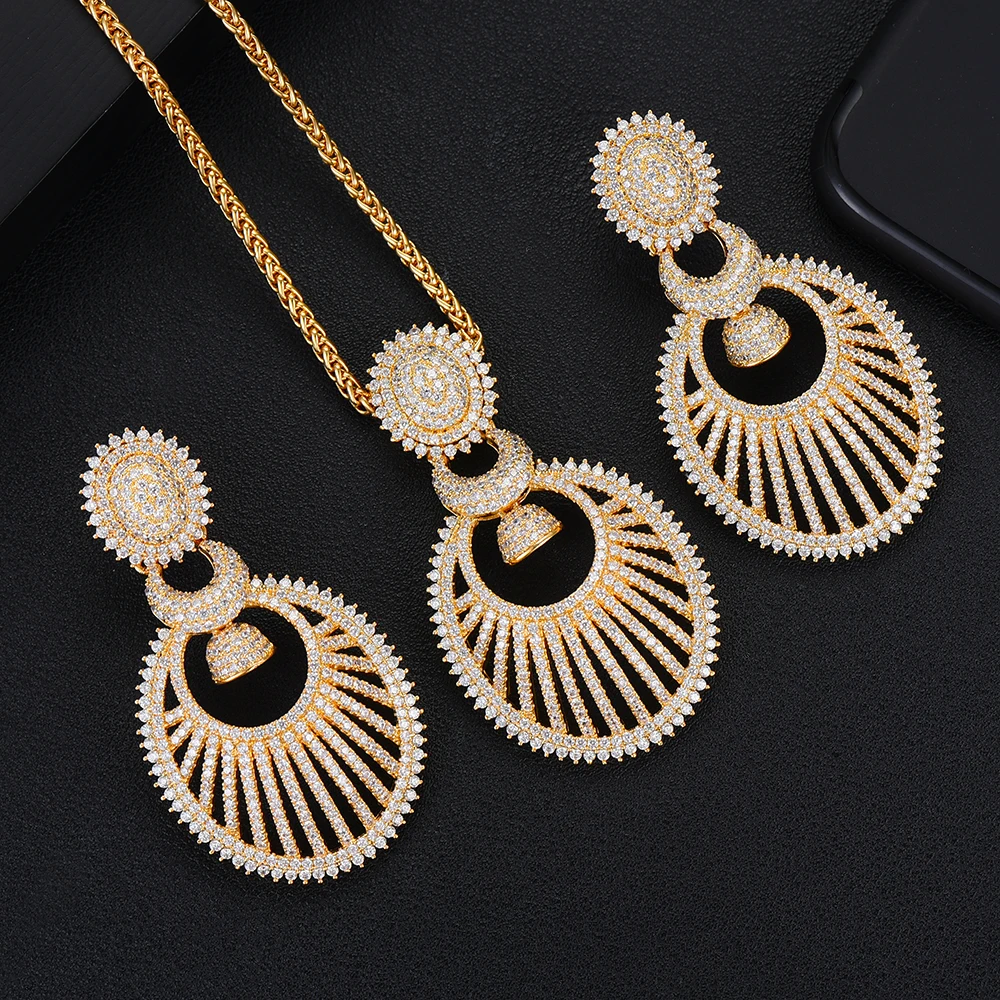 GODKI Luxury Gold Nigerian Necklace Pendant For Women Wedding Bridal Cubic Zircon Dubai PARTY WEDDING Jewelry 2019 | Украшения и