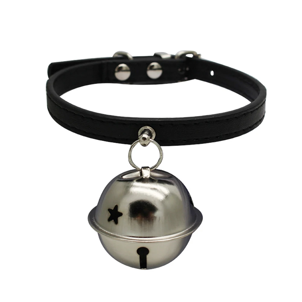 TINGHAO New selling Dog Collar Pet Cat Adjustable Faux Leather with Bell Puppy Necklace Gift | Дом и сад