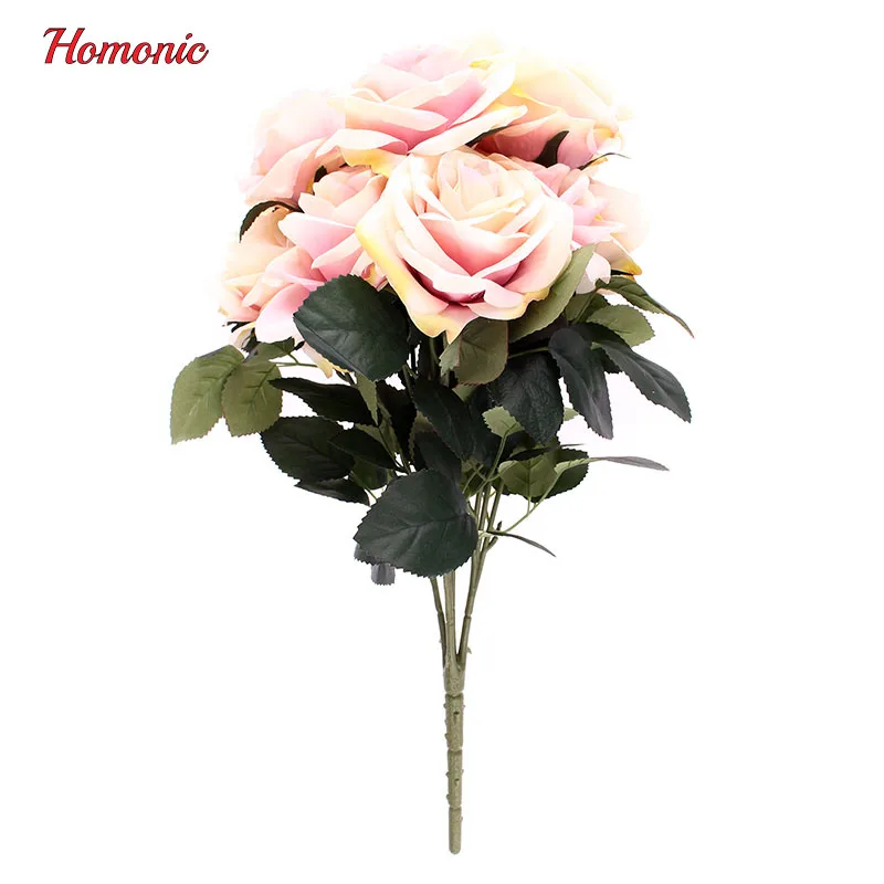 10 Глава Французской Розы Шелковый Цветочная Композиция Искусственные
