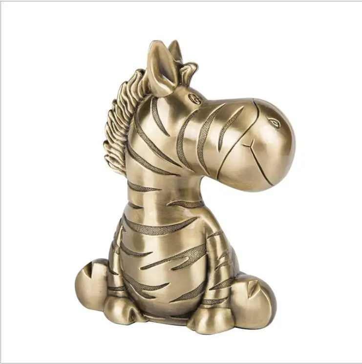creative cartoon zebra metal piggy bank cash box coins for money safe coin dispenser chirldren's gift PB032 | Дом и сад