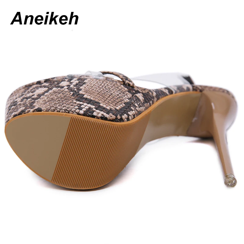 Aneikeh 2022 Fashion NEW 16 CM Platform High Heels Sandals Summer Sexy Slip-On Open Toe Gladiator Party Thin Women Shoes | Обувь