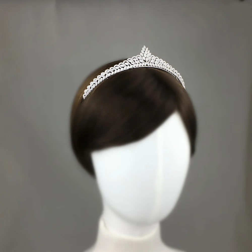 Свадебная корона принцессы с цирконом Тиара для невесты Женская Корона диадема
