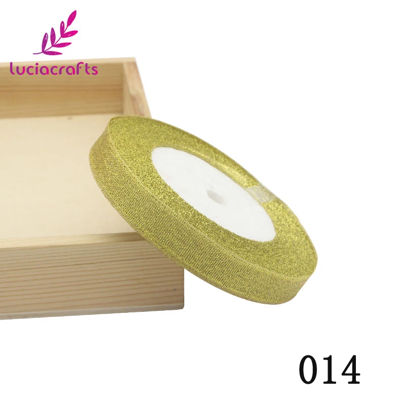 C10 Mustard green Lucia crafts 25 ярдов/партия смешанные размеры металлический блеск Блестящая лента для свадьбы Рождественский подарок украшение в виде обертывания U0701 - Цвет: C10 Mustard green