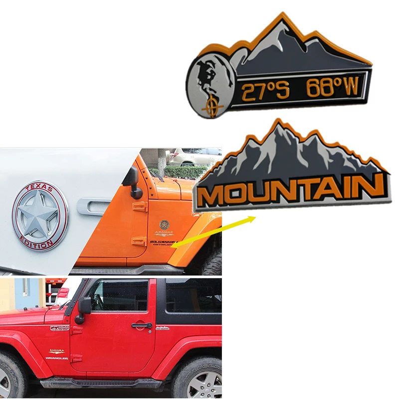 4X4 Snow Mountain Racing Car Sticker Emblem Badge For Mitsubishi Lancer 10 ASX Pajero X Ford Focus 2 3 Fiesta Citroen C4 C5 Jeep