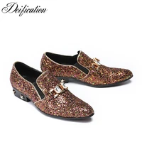 deification luxury bling sequins mens loafers 2018 moccasins hombre slip on casual male flats fashion mens party wedding shoes
