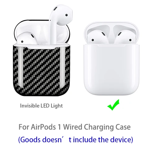 Пылезащитный чехол s для AirPods чехол Чехол из настоящего углеродного волокна чехол Ультратонкий протектор для Apple гарнитура для AirPods чехол - Цвет: Glossy for AirPods 1