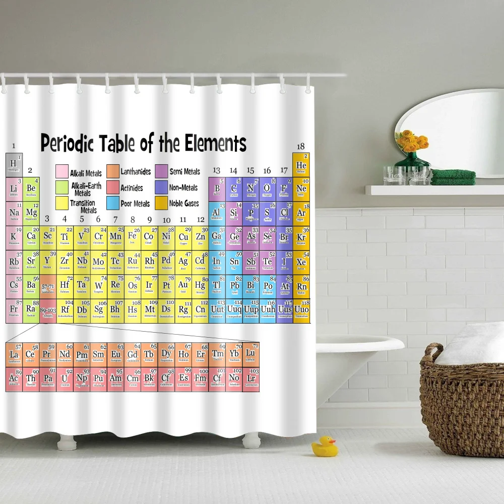 TZ161208 periodic table shower curtain World map curtain large 180x200cm 3d Bath Single Printing Waterproof Polyester for bathroom Decor - Цвет: TZ161208