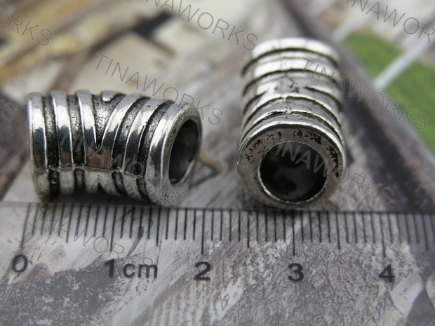 

FREE SHIPPING 30pcs Dia. 7.0MM Antique-Silver Bend Tube Slider Spacer Findings For Leather Cord--PAT146