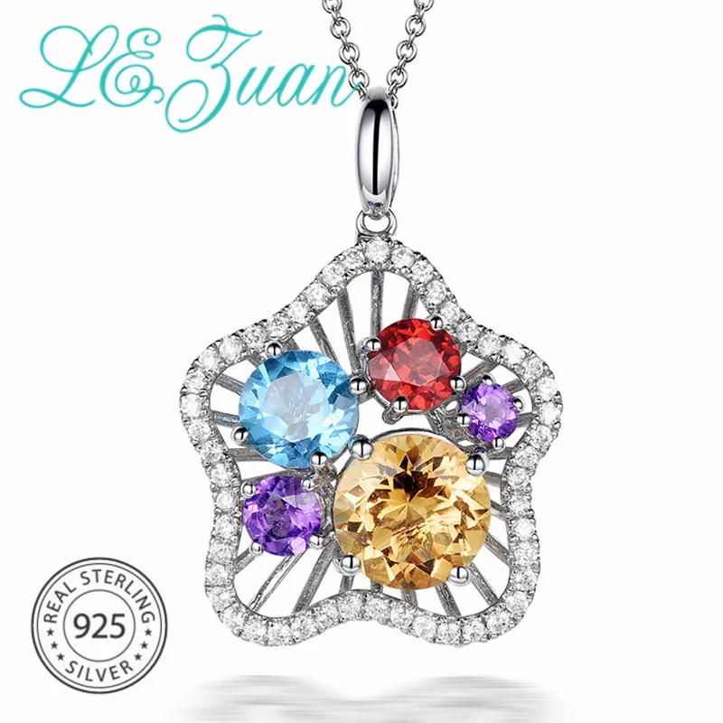 Кулон из серебра 925 пробы с натуральным цитрином карата|pendant 925|necklaces pendants 925necklace