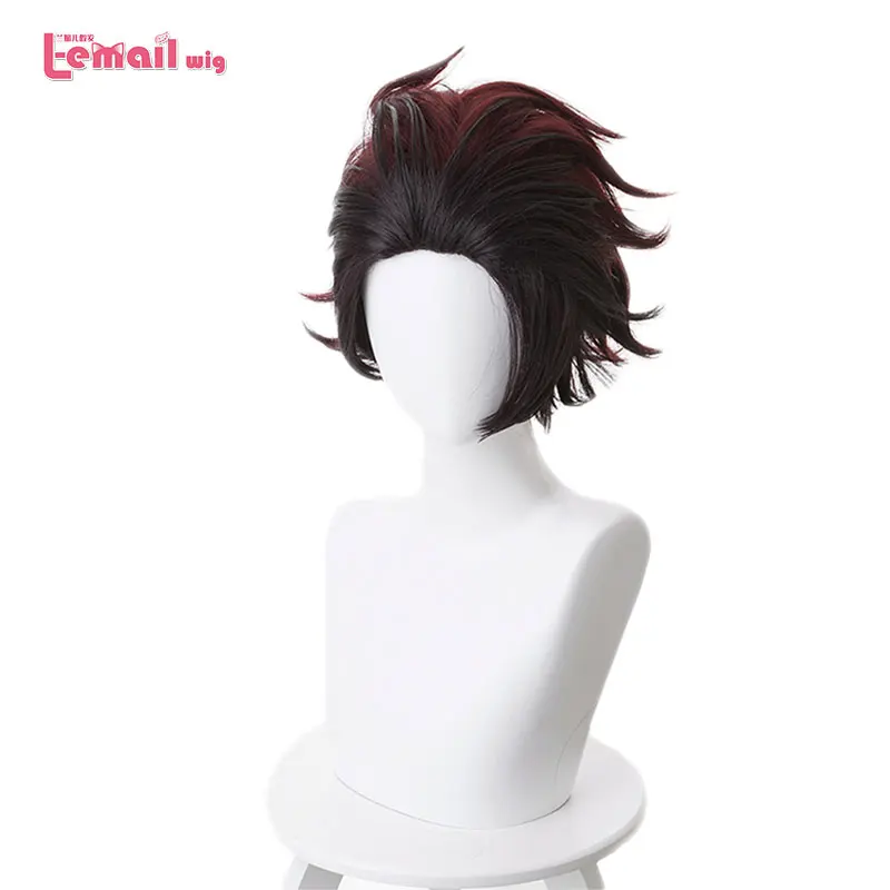 L email парик Demon Slayer Tanjirou Kamado Косплей парики Kimetsu no Yaiba Zenitsu Agatsuma косплей короткие