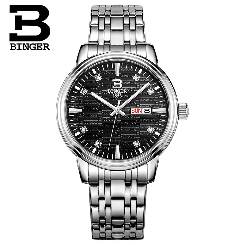 Швейцарские мужские часы наручные от роскошного бренда BINGER ультратонкие