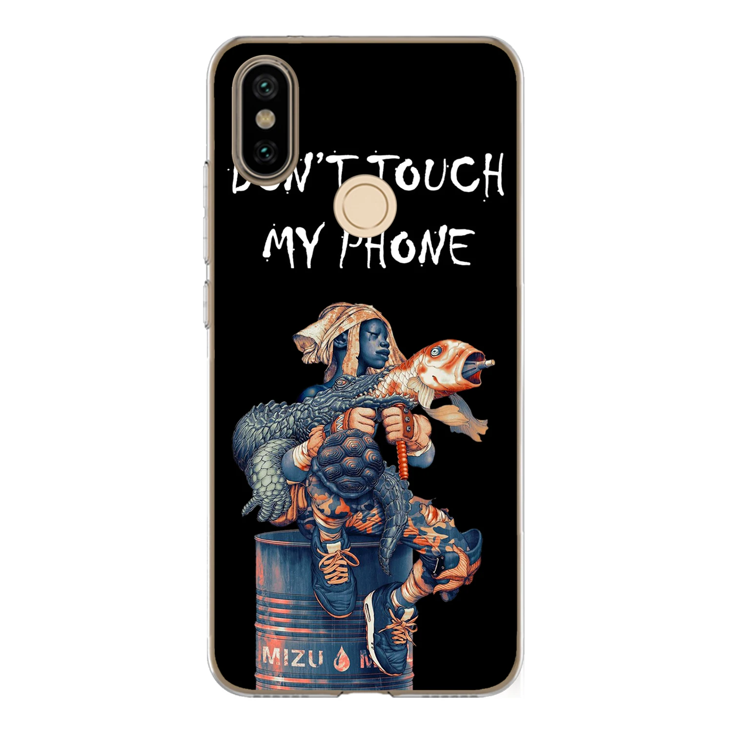 For Xiaomi Mi A2 6X Case Cover 5.99&quot Soft TPU Silicone Cool Middle Finger Smiley Teeth Cat Saw Panda Bear Painted Phone |