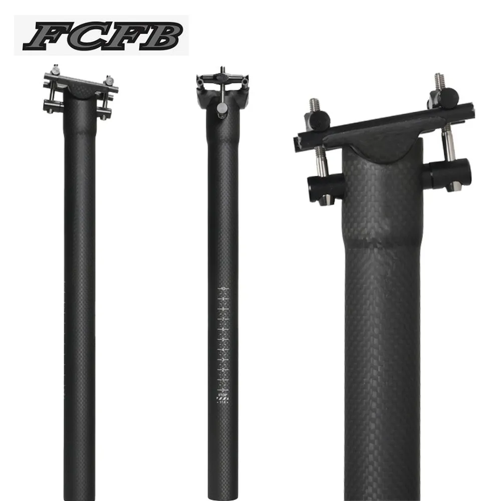 

FCFB no logo light 3K Carbon Seat Post MTB/Road Bike Seatpost 27.2/30.8/31.6* 300/350/400mm Titanium Screw Matte 27.2*350 140g