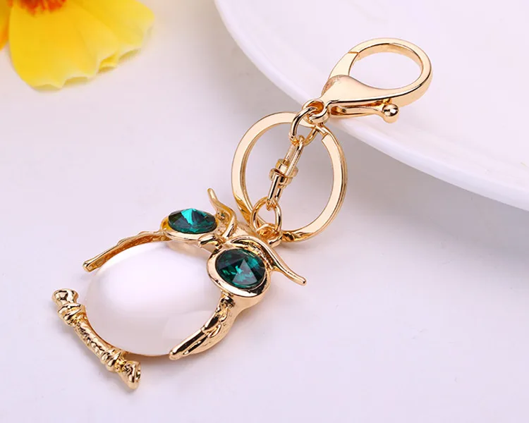 4x5.5CM cat eyes Owl key chains rhinestone chain handmade high quality Purse Handbag Car Key Keyring Keychain | Украшения и