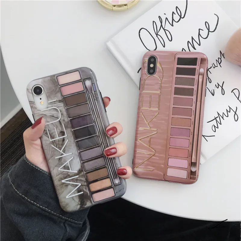 Makeup Eyeshadow Palette phone Case For iPhone XS Max 7 8 plus Phone Silicon Cover XR Anti-knock soft shell F24 |