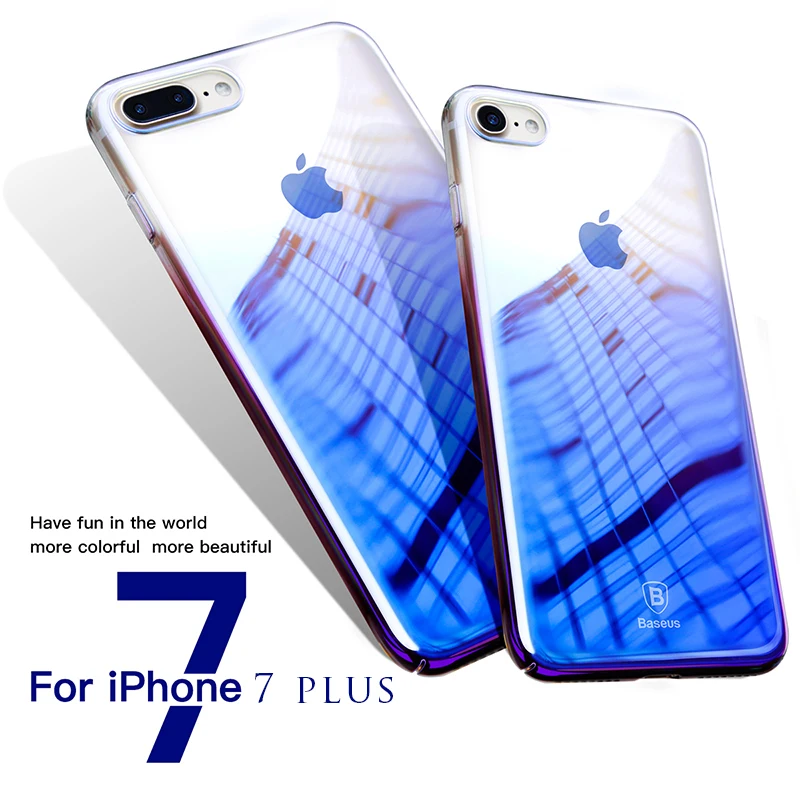 Gradient Color Cases For iPhone 7 Case Transparent Plastic Back Cover 6 6s Plus Capinha Couque |