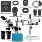 Тринокулярный стереомикроскоп с двойной стрелой, 3,5x, 7X, 45X, 90X, зум, с двойным фокусным расстоянием + камера 34 МП, микроскоп для промышленного ремонта печатных плат