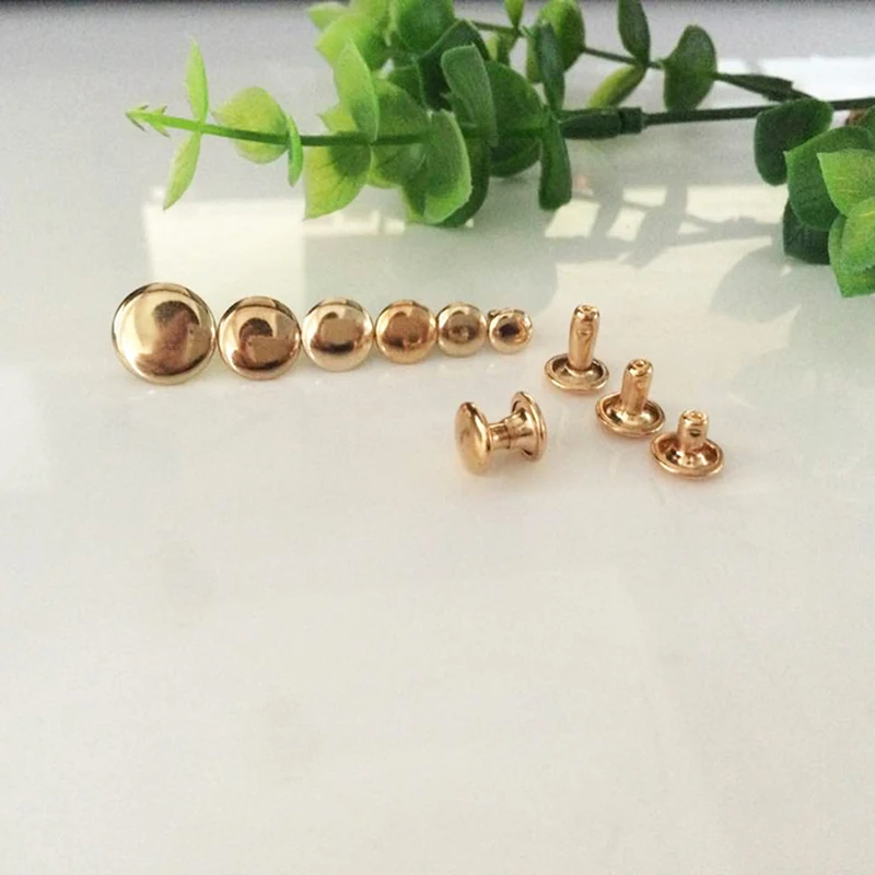 6*6 мм 100 шт латунные заклепки DIY Кепка с заклепками полые Гвозди 6 твердые золотые