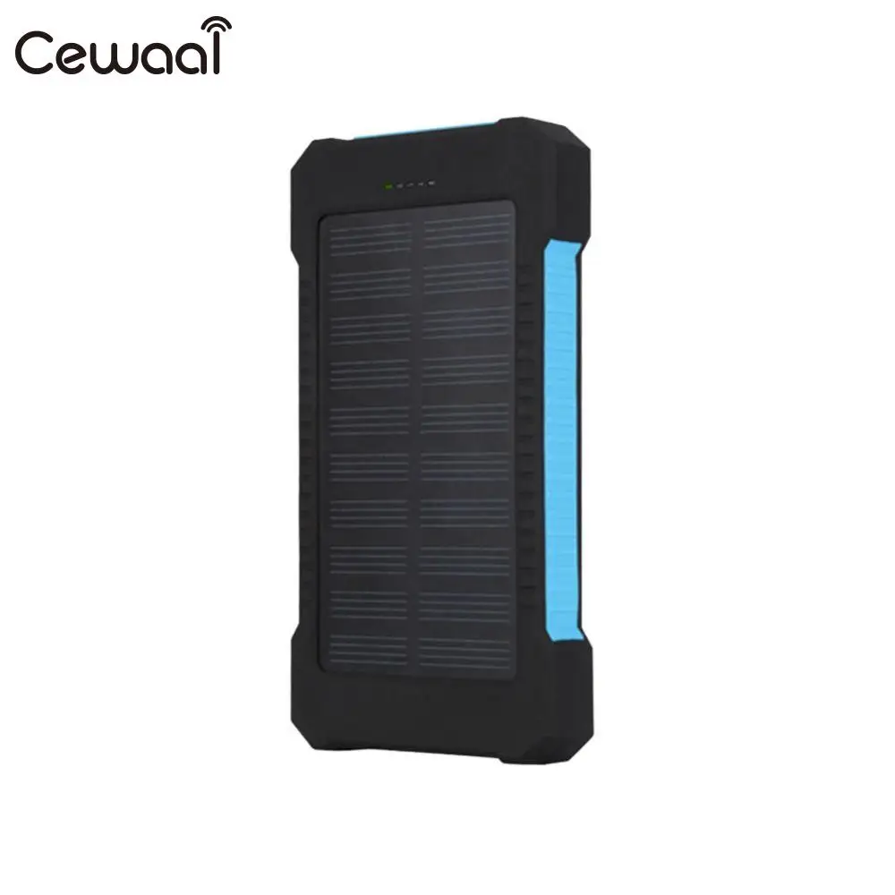 Cewaal LED Портативный двойной USB солнечная панель банк питания чехол Зарядное