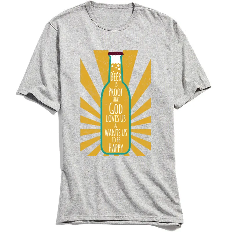 Мужские футболки с надписью God Loves Us летние топы футболка Beer Lover из 100% хлопка