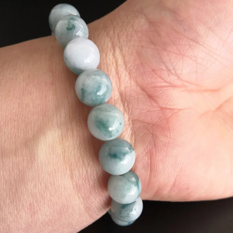 Natural Myanmar Emerald Floating Flower Bracelets Drop Shipping Luck Amulet Jade Stone For Men And Women Gift | Украшения и