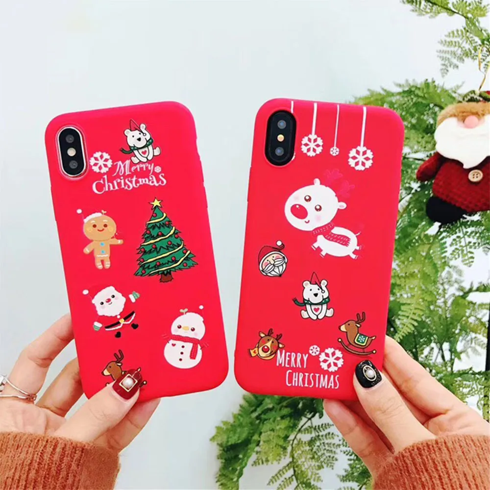 CASEIER Рождество чехол для iPhone 8 7 плюс новый год мягкие X XS Max XR 6 6s 5 5S SE принципиально