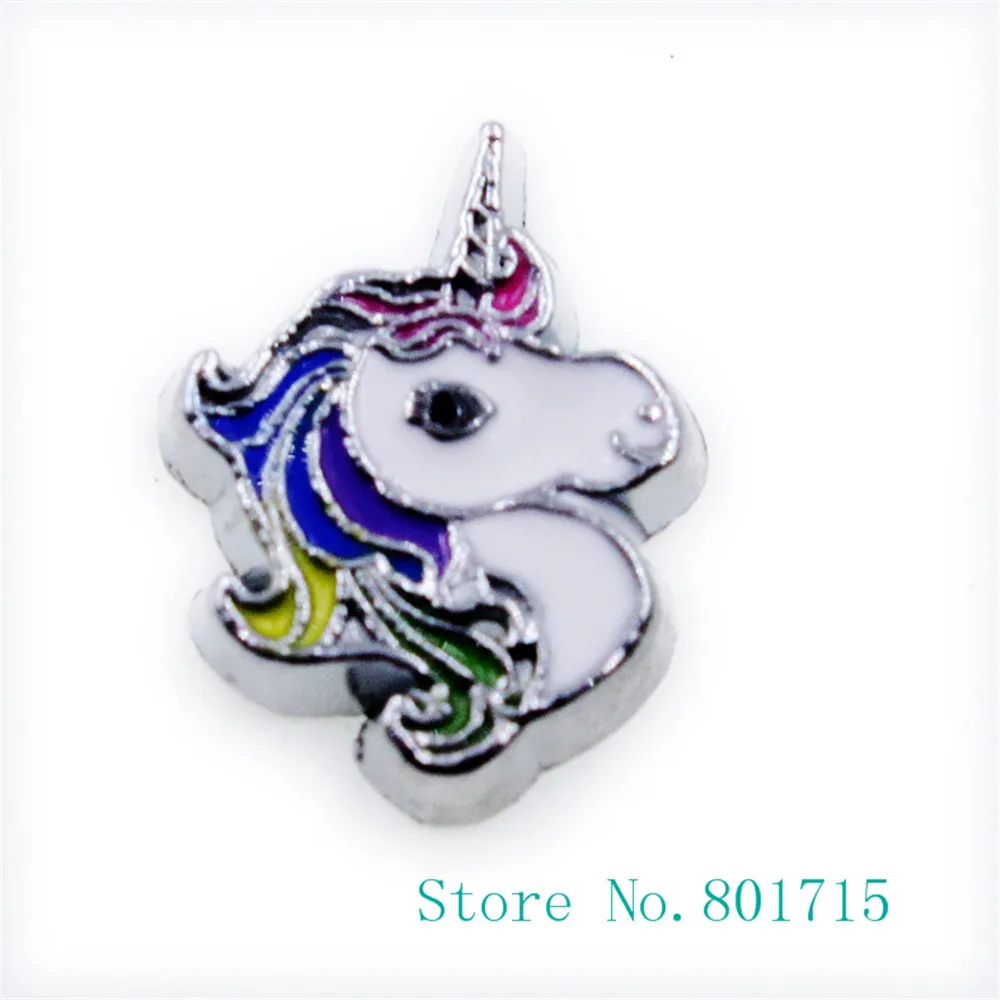 Плавающий медальон с единорогом 10 шт. оптовая продажа аксессуары для рукоделия