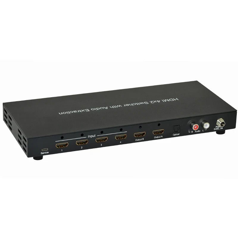 HDMI 4X2 матричный коммутатор WI T H извлечение аудиосигнала Ultra HD 4K x 2K @ 60Hz|Кабели HDMI| |