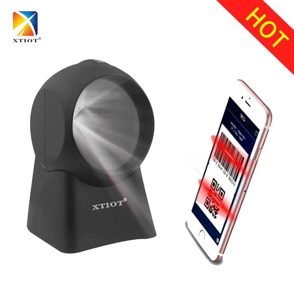 XT7301 adjustable scan head multi-Interface desktop handsfree wireless barcode scanner 2D code bar qr reader | Компьютеры и офис