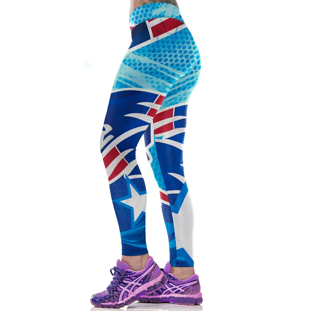 Новые Женщины Спортивные Фитнес Леггинсы Американского Футбола НФЛ Патриоты
